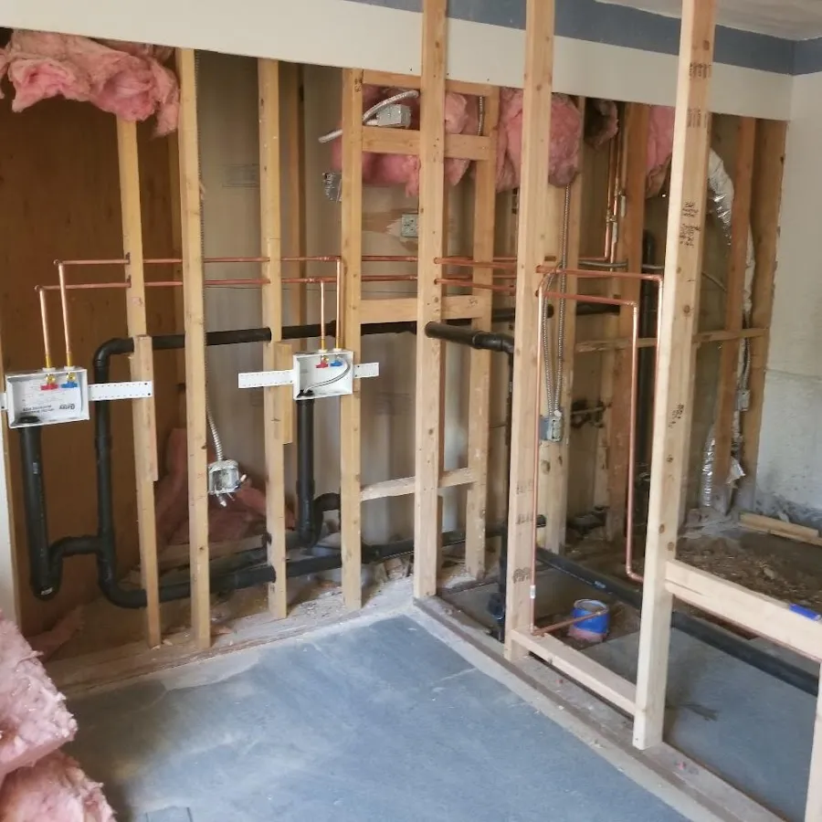 Copper pipe rough-in and plumbing installation in Mooresville